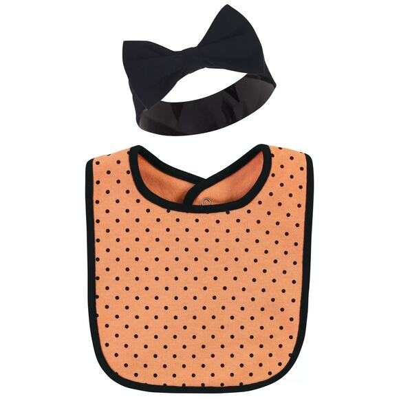 Hudson Baby Cotton Bib and Headband or Caps Set Cutest Pumpkin One Size New - Picture 3 of 12